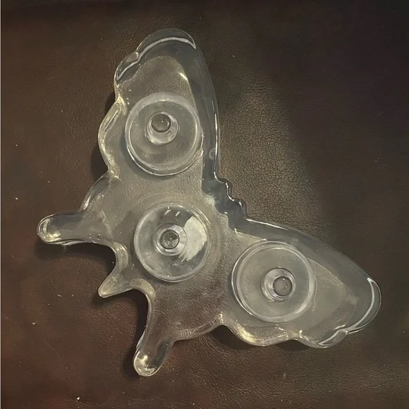 Glass butterfly candle holder - Picture 4 of 7